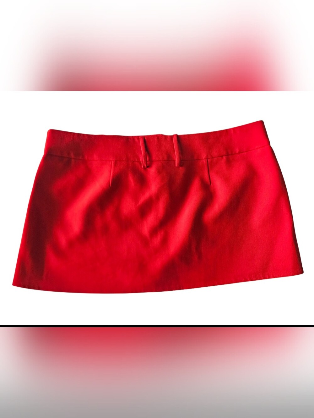 ZARA Chic Red Tailored Low-Rise Mini Y2K Skirt | SZ XXL - Picture 2 of 9